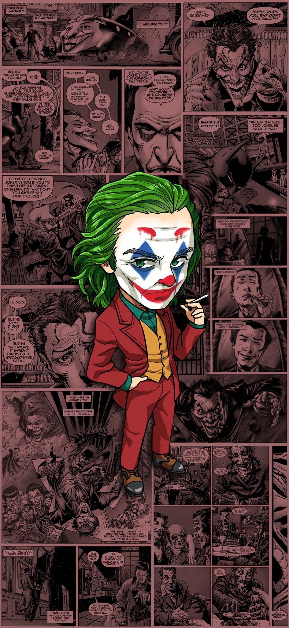 Chibi Joker Comic Collage - comics wallpaper for OpersCraft
