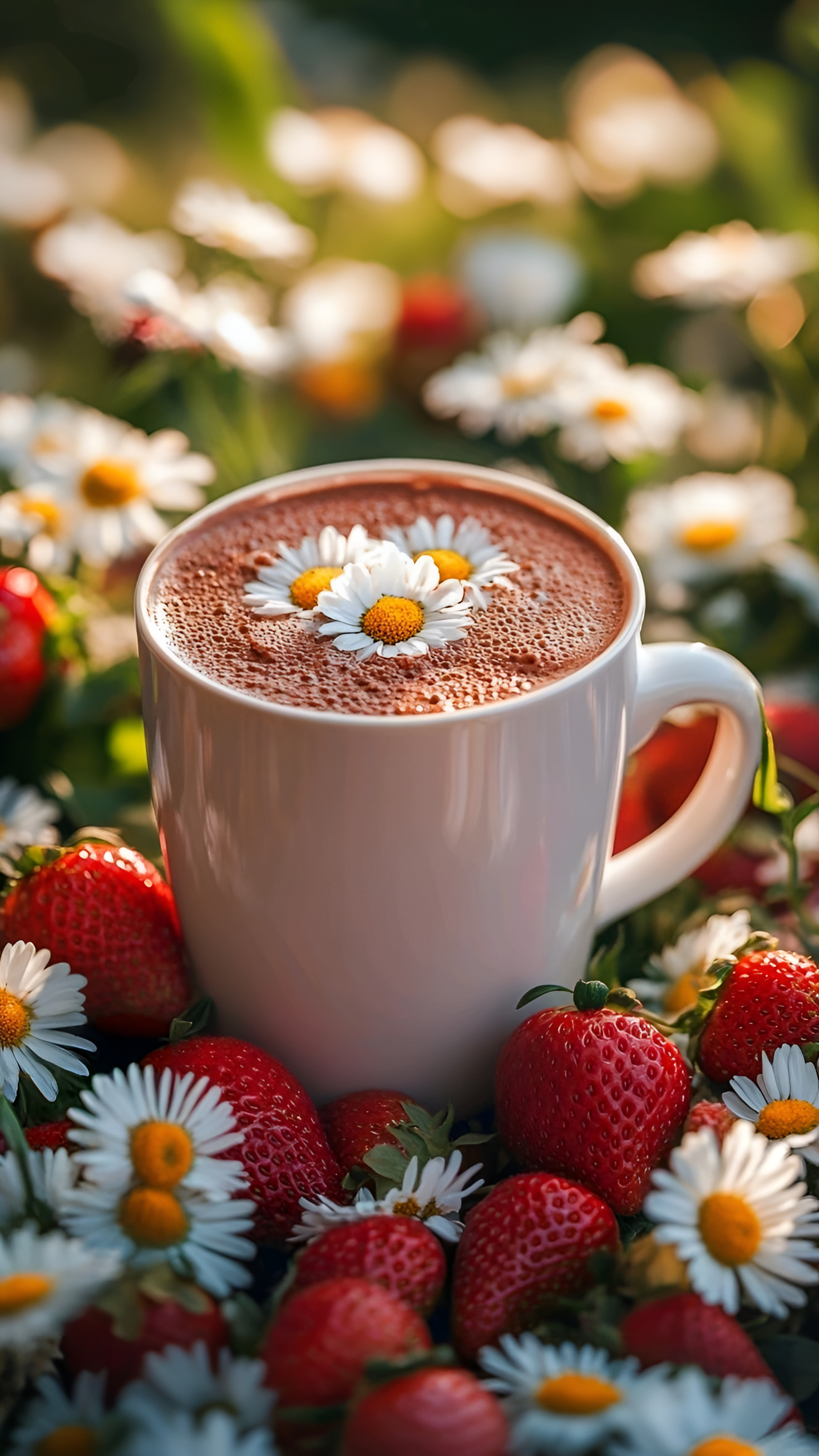 Chocolate, Strawberries, and Daisies - food wallpaper for OpersCraft