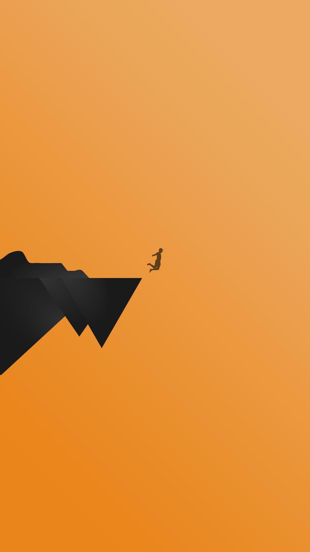 Cliff Jump Silhouette - minimal wallpaper for OpersCraft