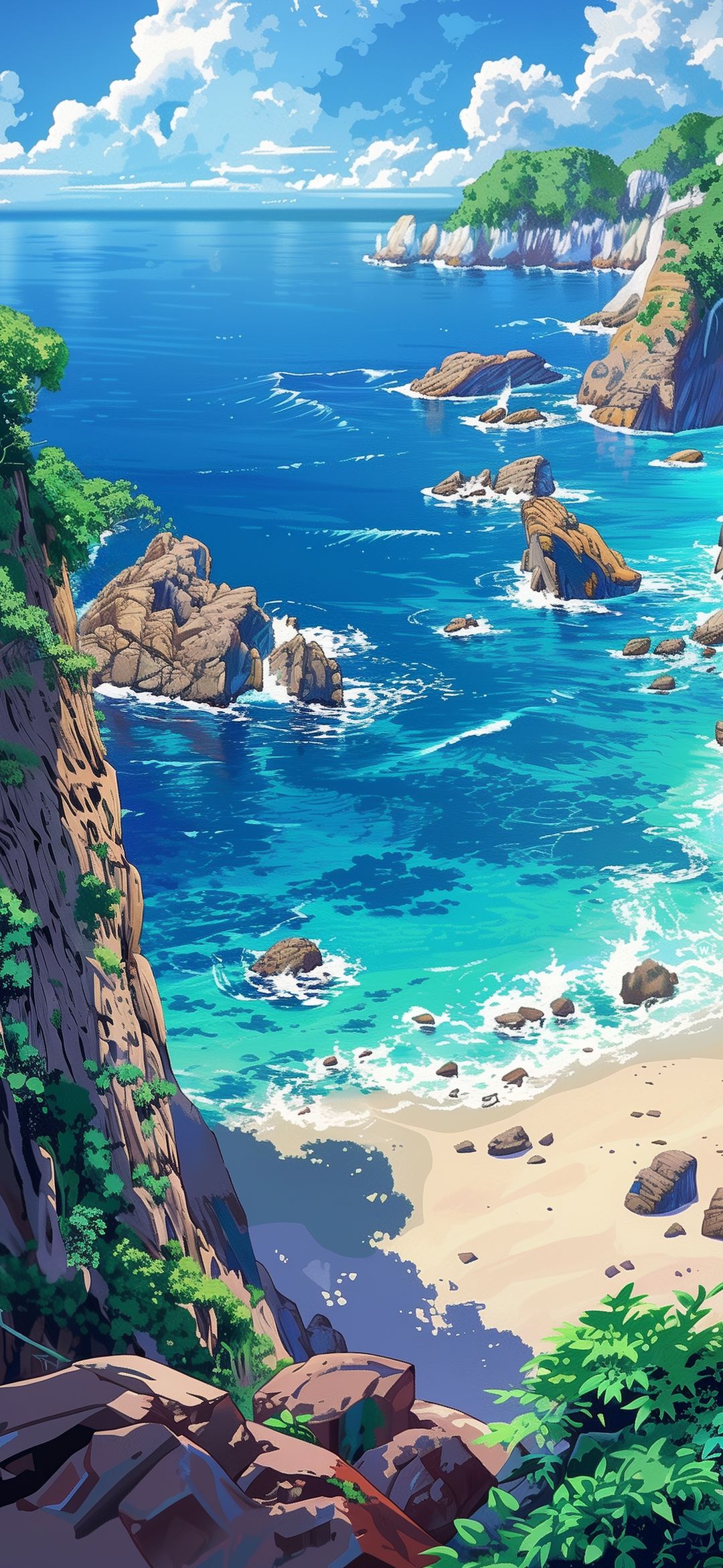 Coastal Cliffside Ocean View - landscape wallpaper for OpersCraft