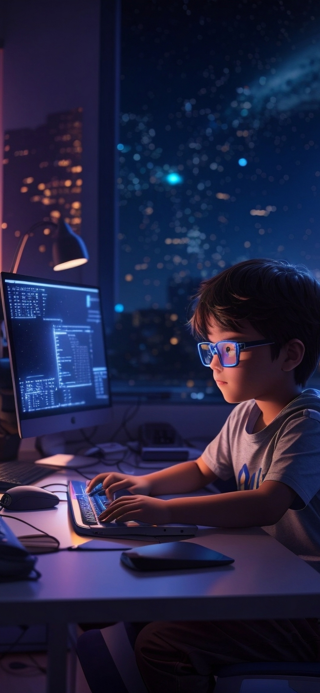 Coding Prodigy at Night - random wallpaper for OpersCraft