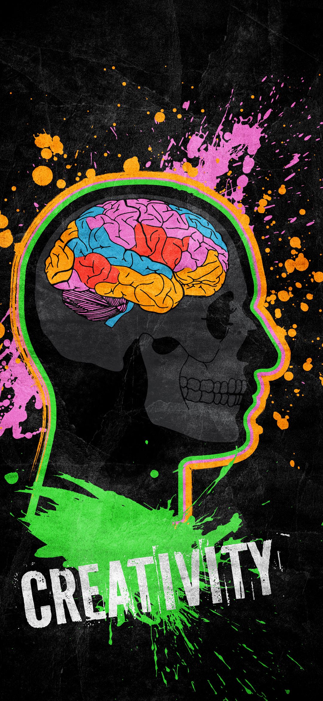 Colorful Brain Silhouette - ghetto wallpaper for OpersCraft