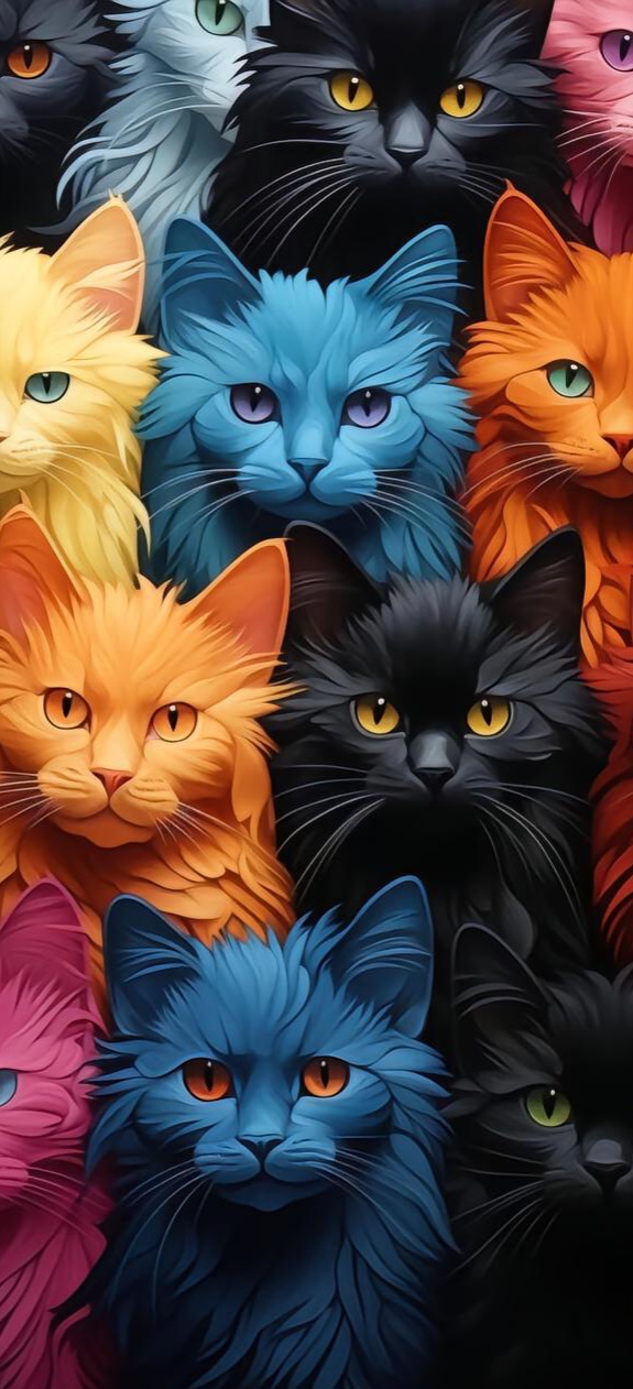 Colorful Cats Portrait - cat wallpaper for OpersCraft