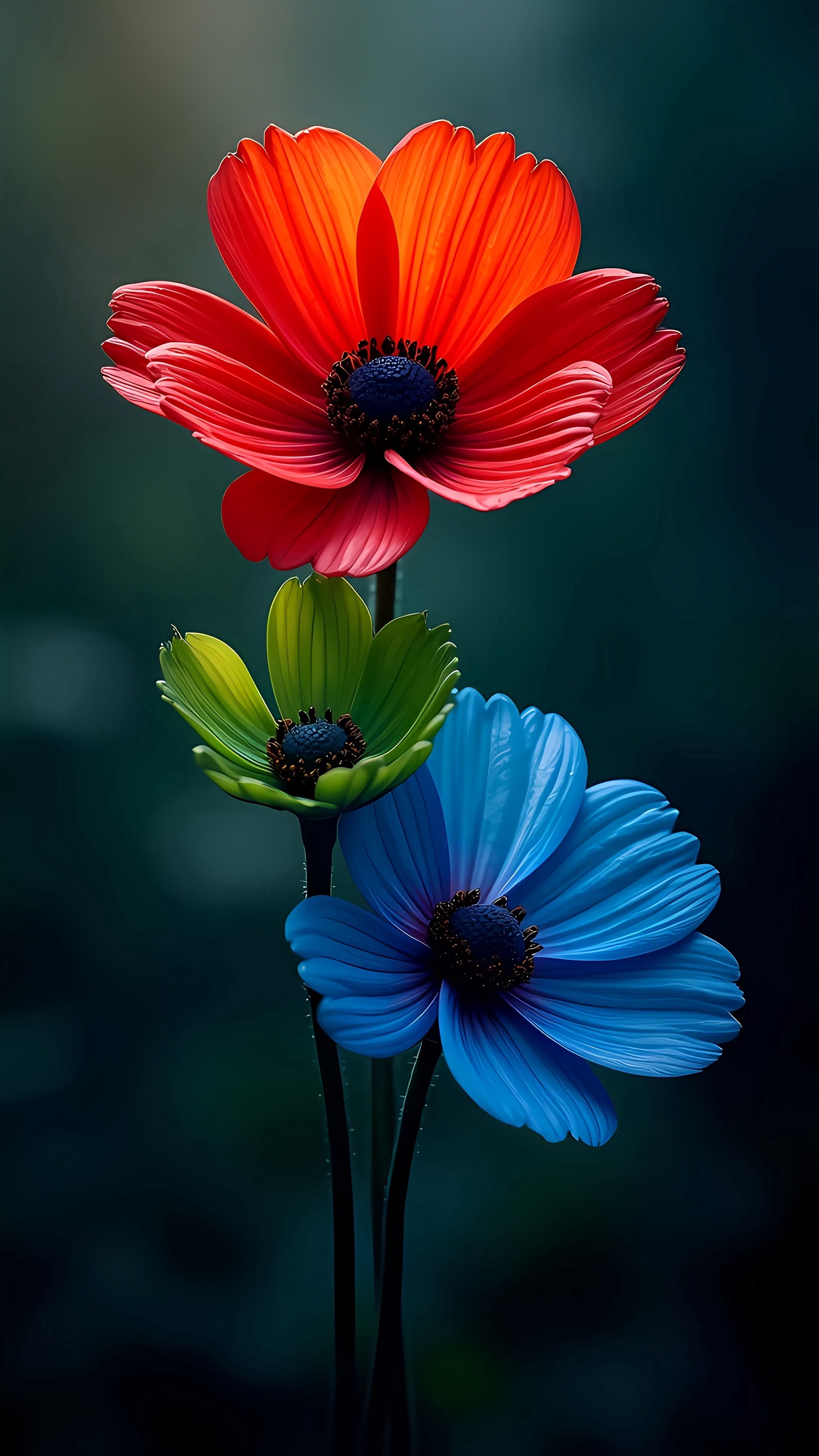 Colorful Flower Trio - floral wallpaper for OpersCraft