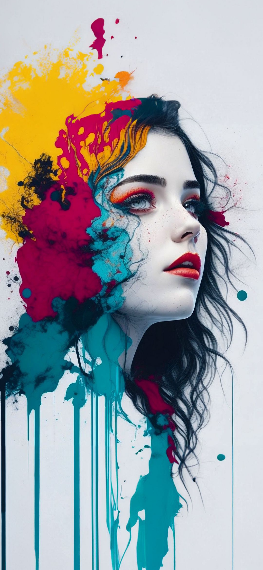 Colorful_Paint_Splatter_Woman - portrait wallpaper for OpersCraft