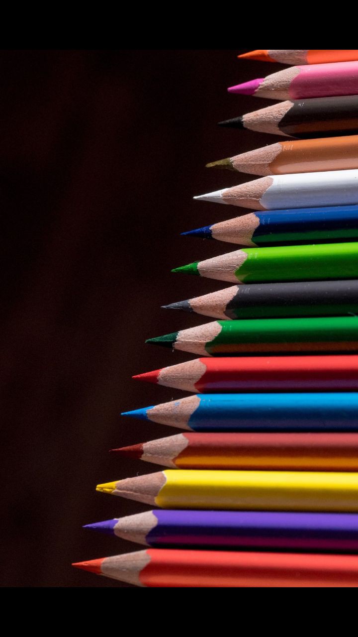 Colorful Pencils on Dark - macro wallpaper for OpersCraft