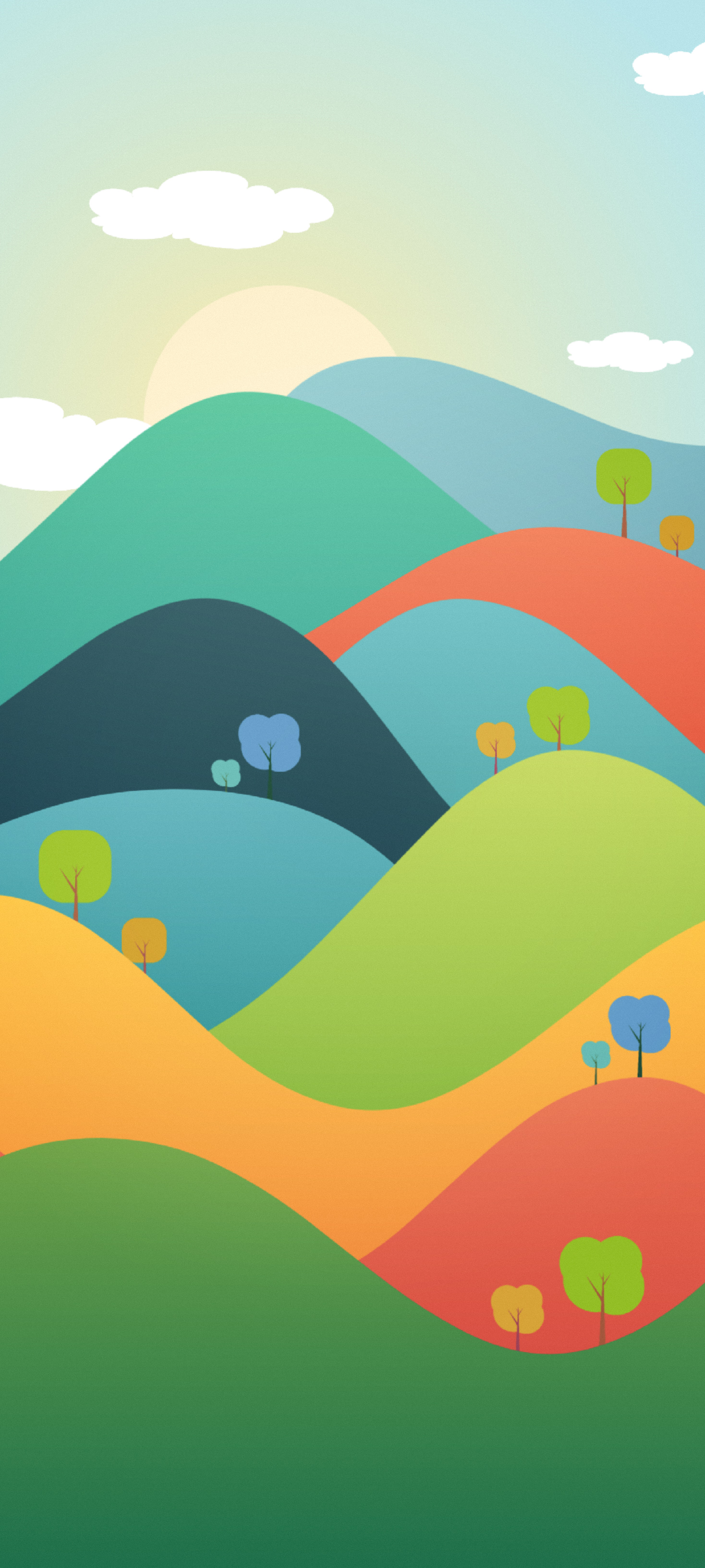 Colorful Rolling Hills - illustration wallpaper for OpersCraft