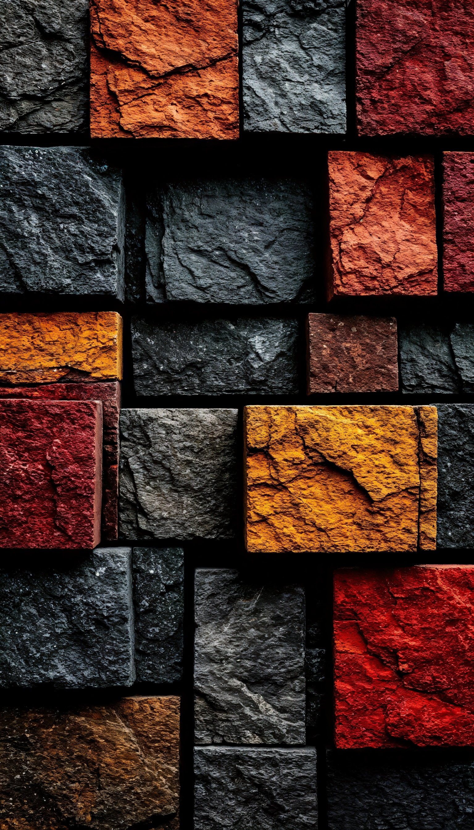 Colorful Stone Block Wall - abstract wallpaper for OpersCraft