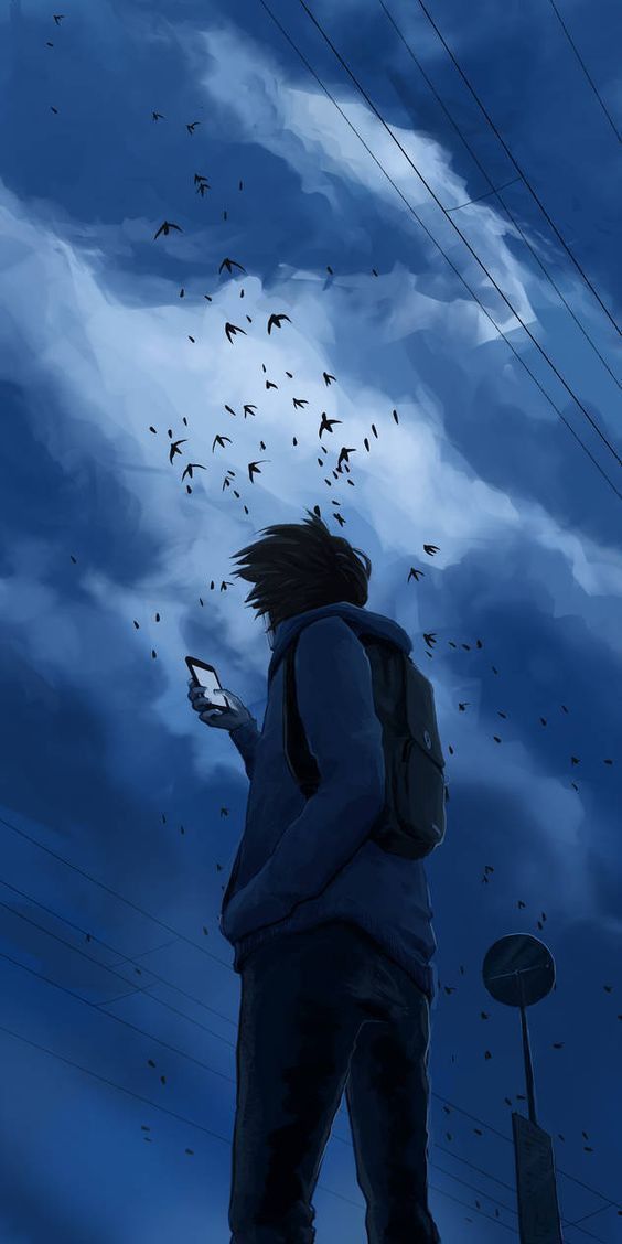 Contemplation Under Cloudy Skies - illustration wallpaper for OpersCraft