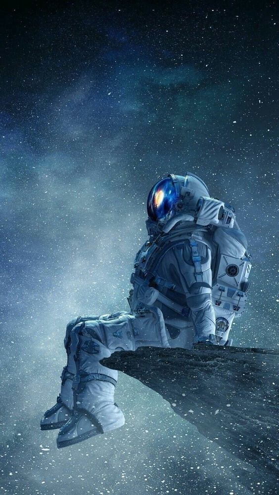 Contemplative Space Explorer - astronaut wallpaper for OpersCraft