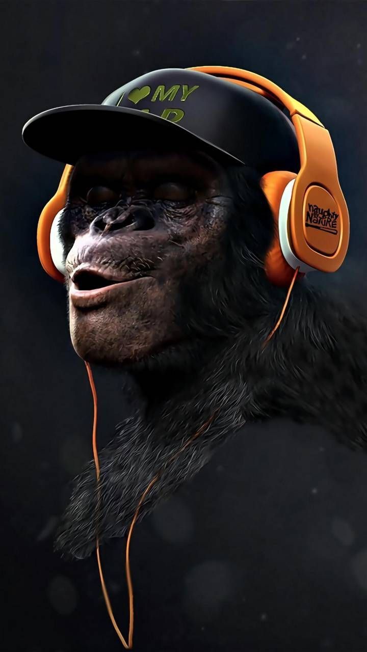 Cool Ape with Headphones - animals wallpaper for OpersCraft