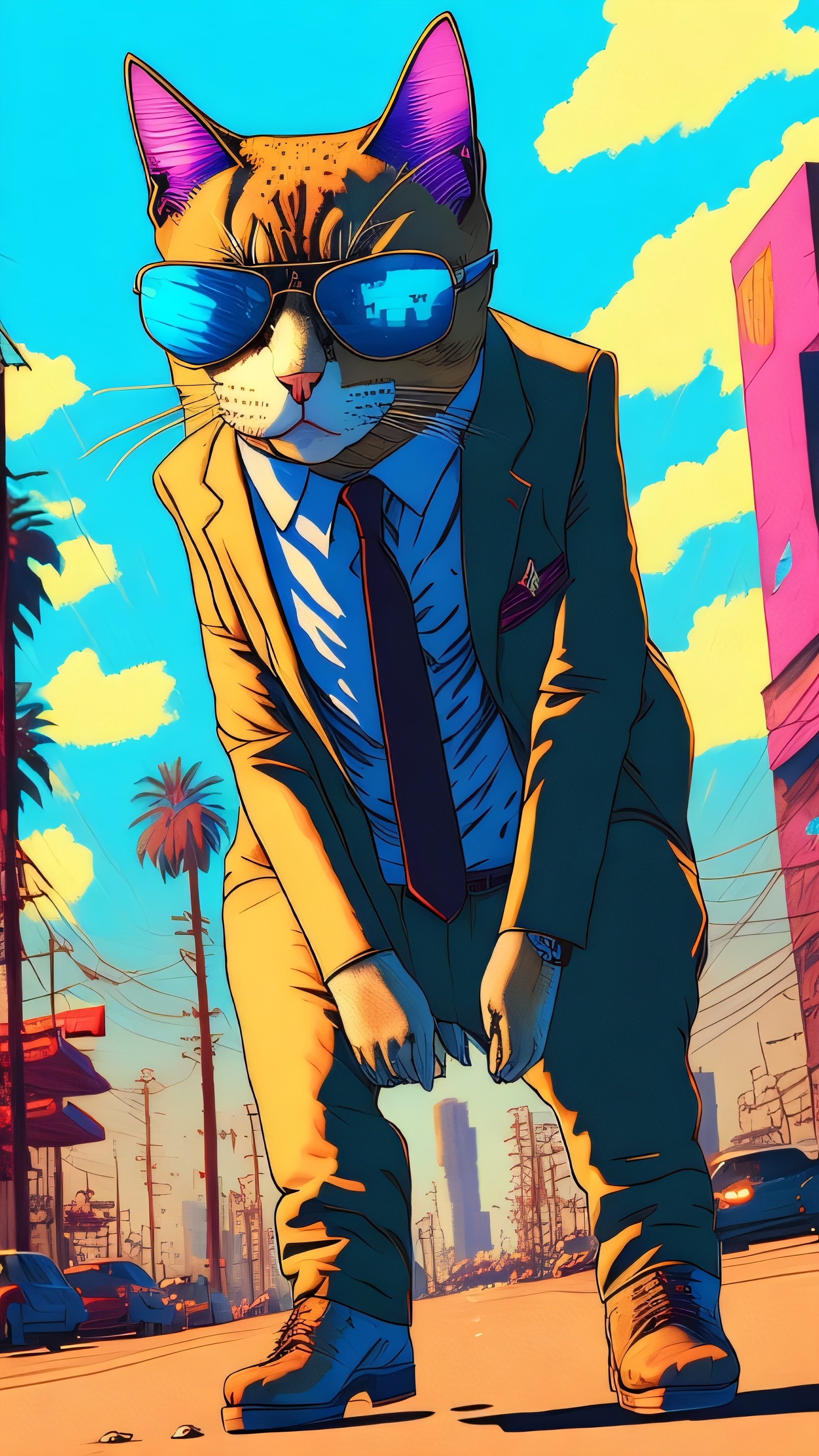 Cool Cat in Suit - gangster wallpaper for OpersCraft
