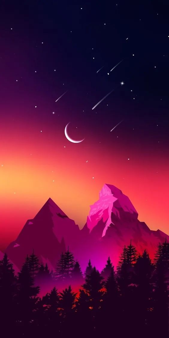 Cosmic Mountain Nightscape - random wallpaper for OpersCraft