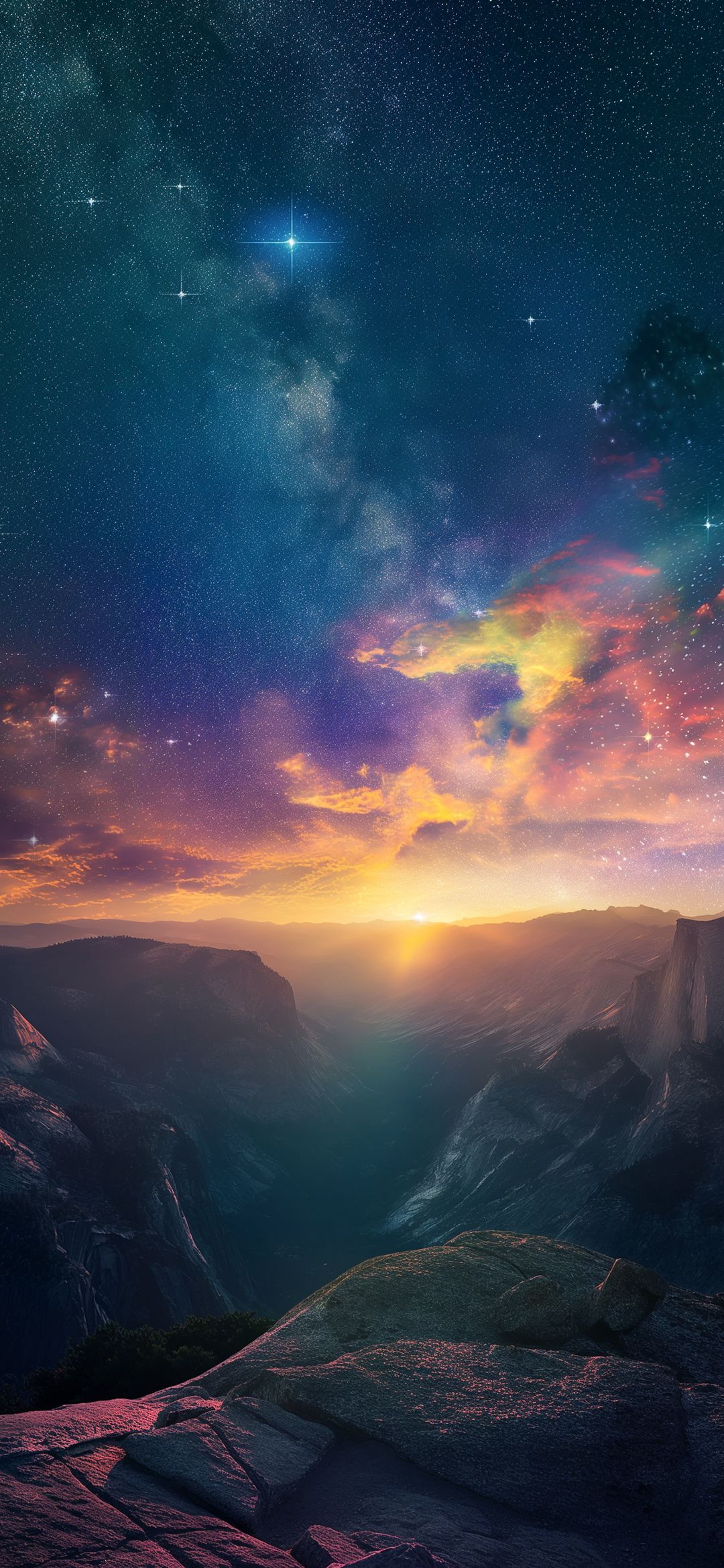 Cosmic Mountain Sunset - nature wallpaper for OpersCraft