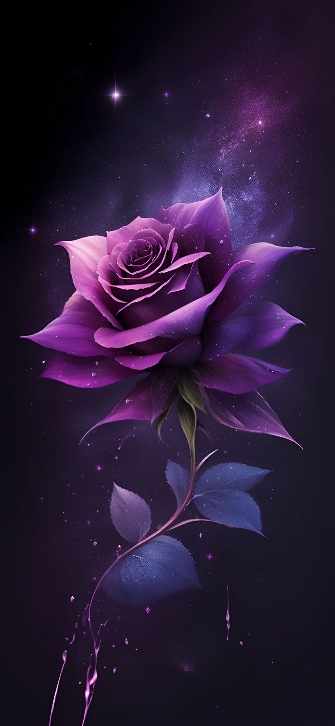 Cosmic Purple Rose Bloom - floral wallpaper for OpersCraft