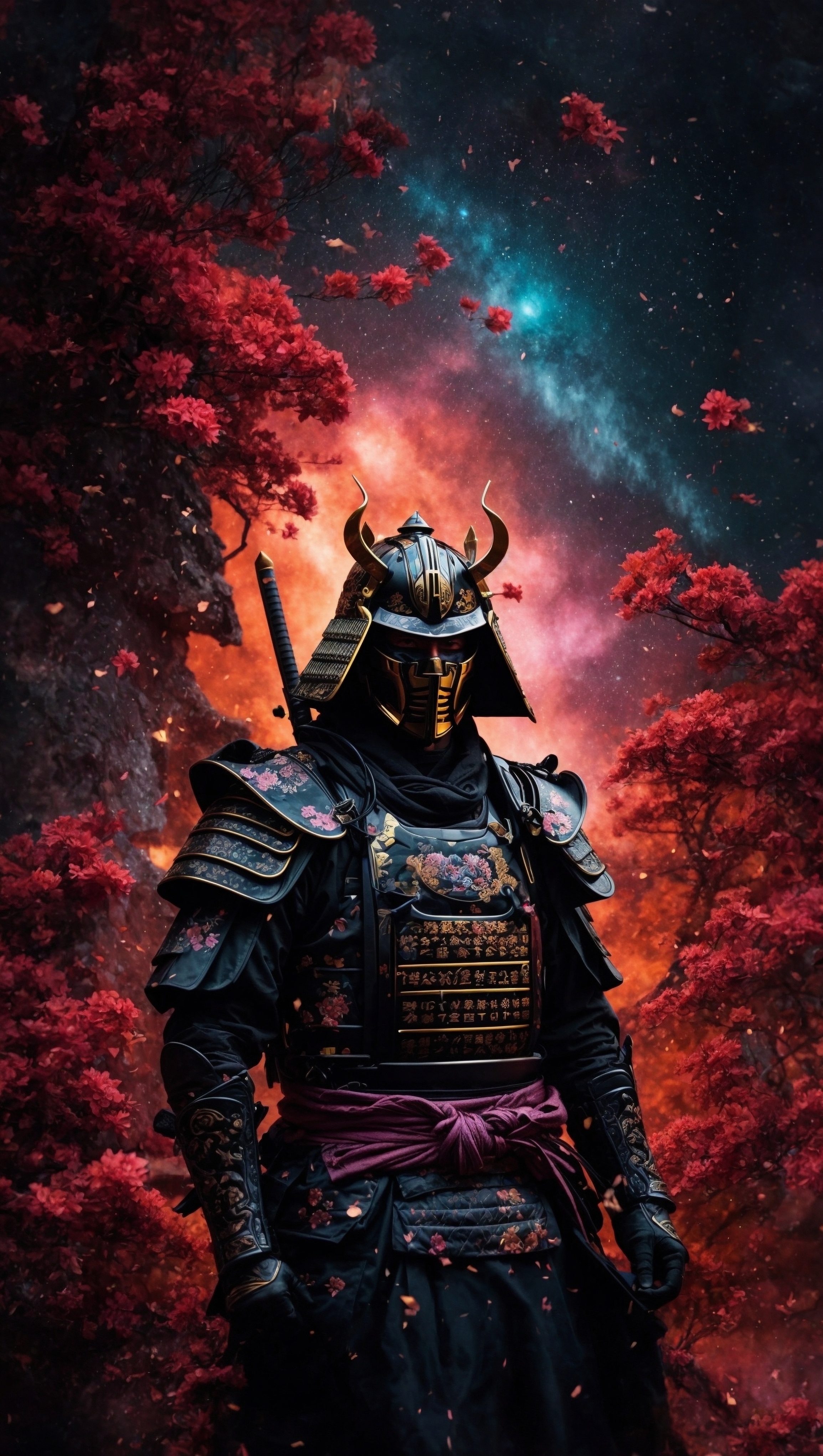 Cosmic Samurai Bloom - samurai wallpaper for OpersCraft