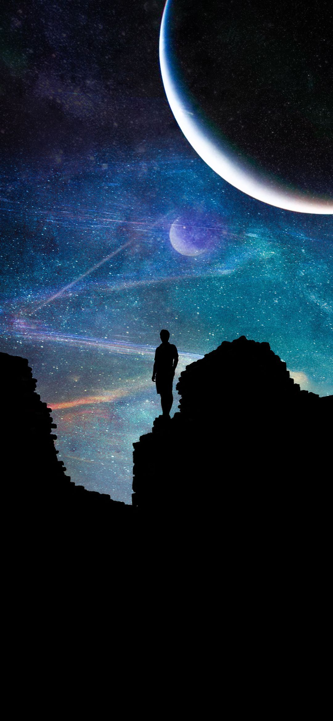 Cosmic Voyager Silhouette - space wallpaper for OpersCraft