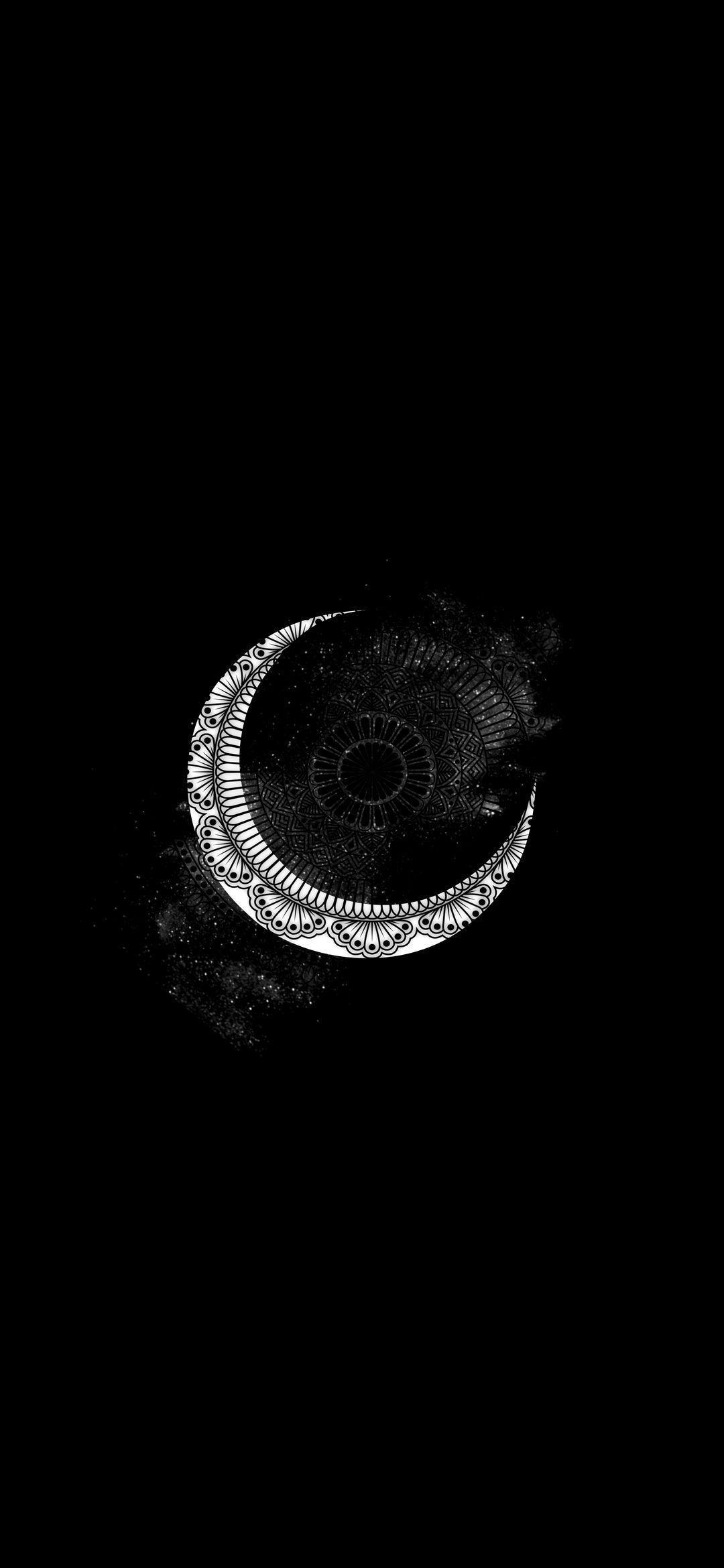 Crescent Mandala Night - minimal wallpaper for OpersCraft