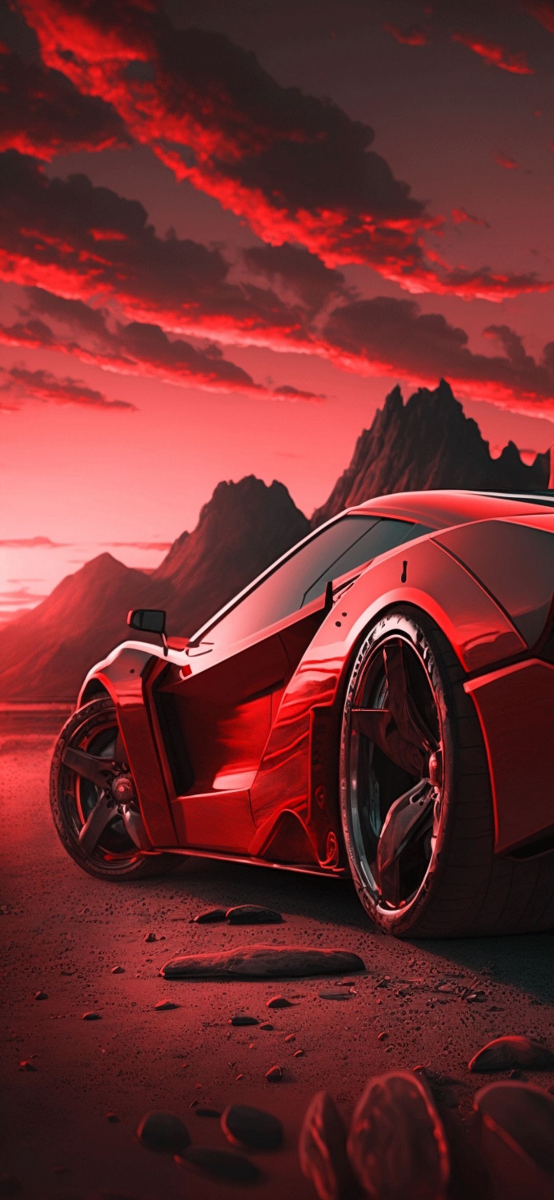 Crimson Car Landscape - ferrari wallpaper for OpersCraft