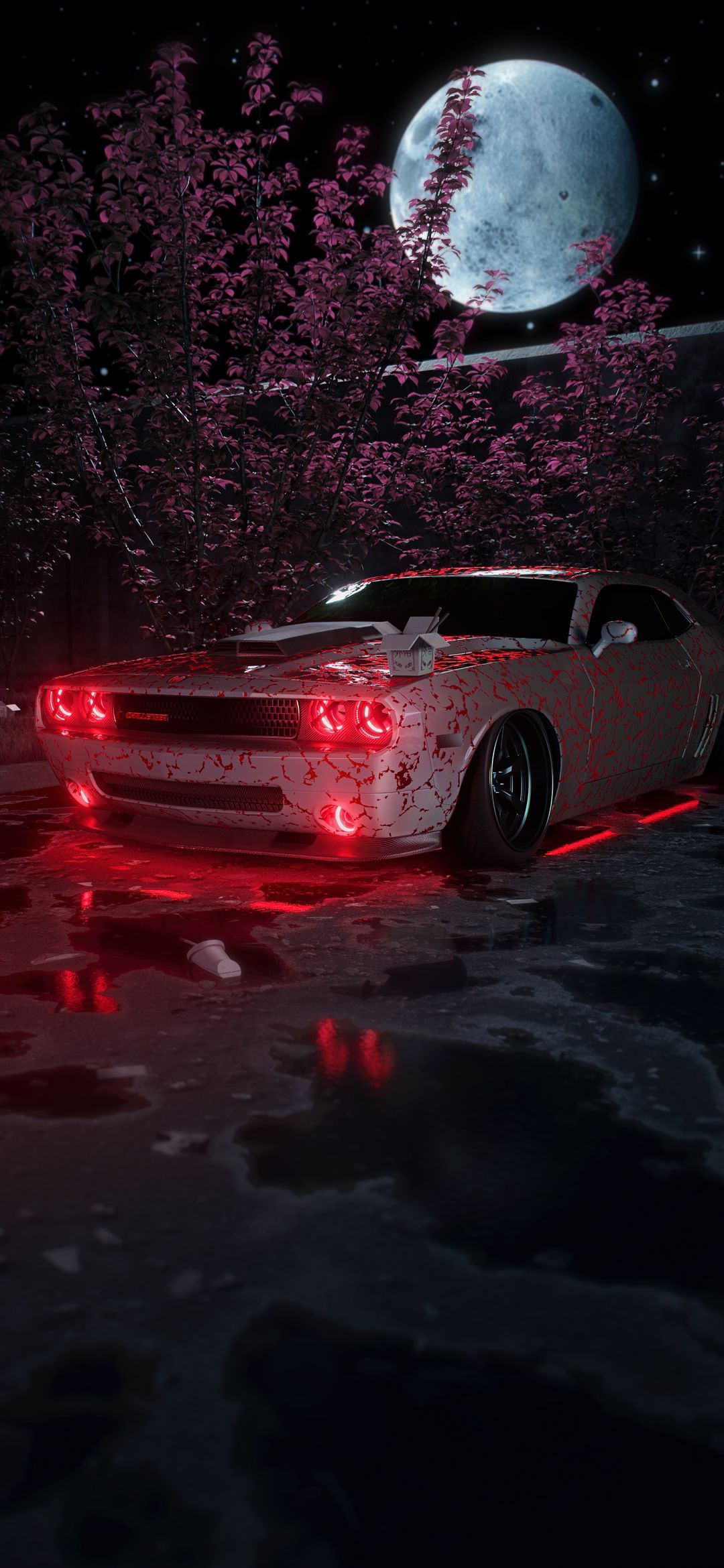 Crimson Challenger Moonlit Night - cars wallpaper for OpersCraft