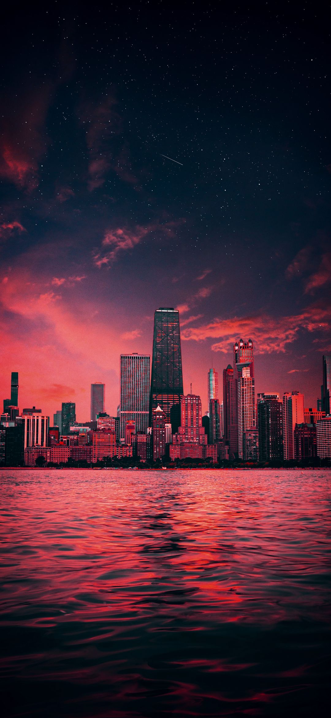Crimson City Nightscape - city wallpaper for OpersCraft