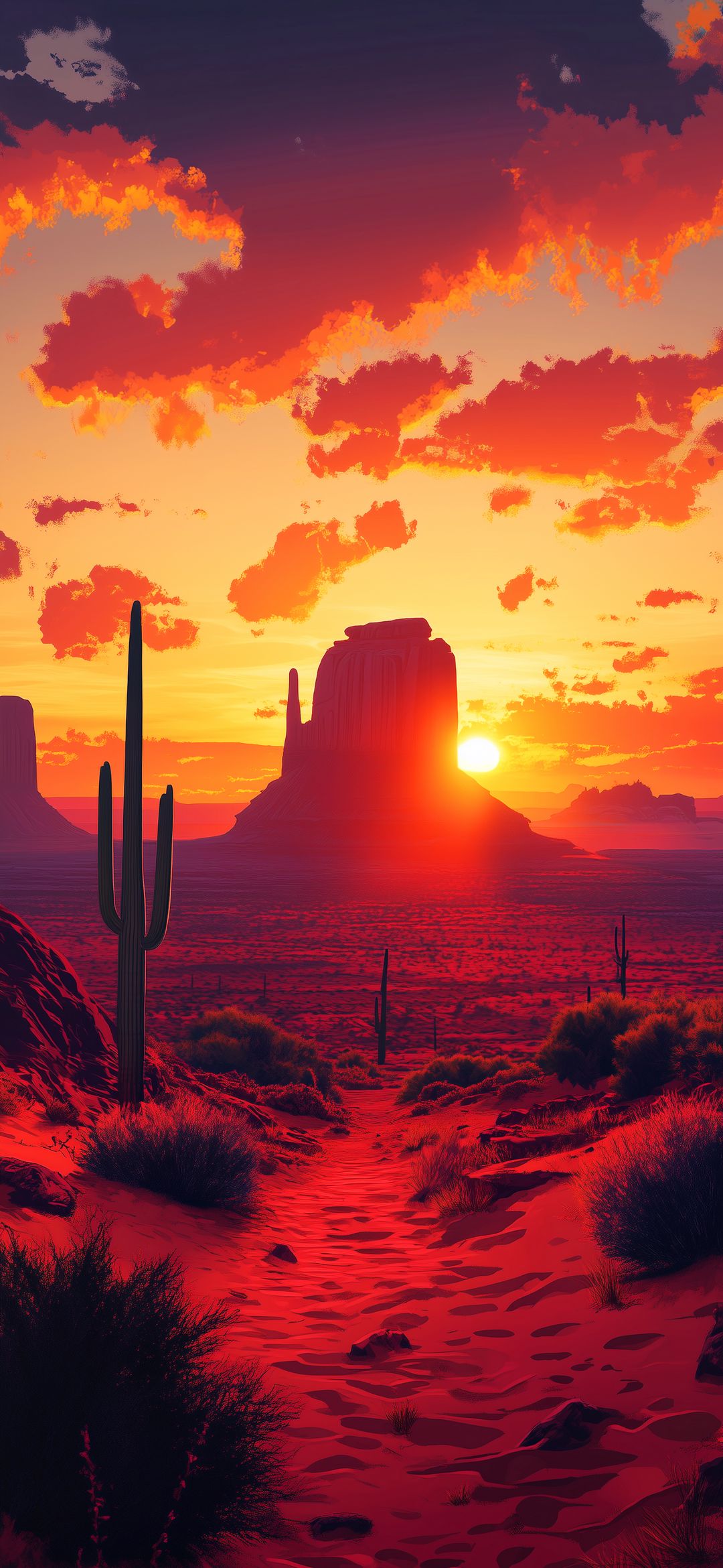 Crimson Desert Sunset - landscape wallpaper for OpersCraft