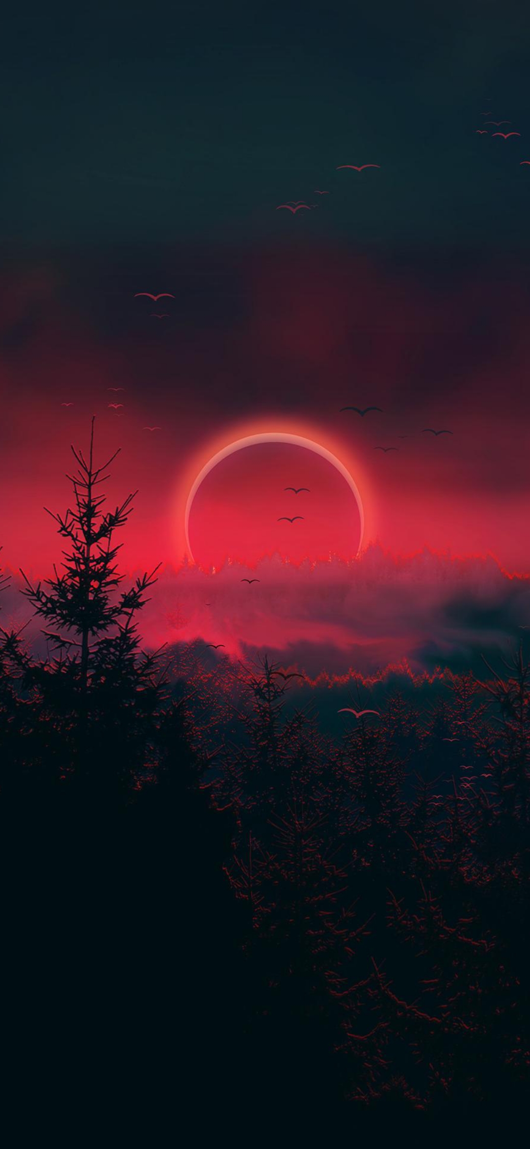 Crimson Eclipse Forest - nature wallpaper for OpersCraft