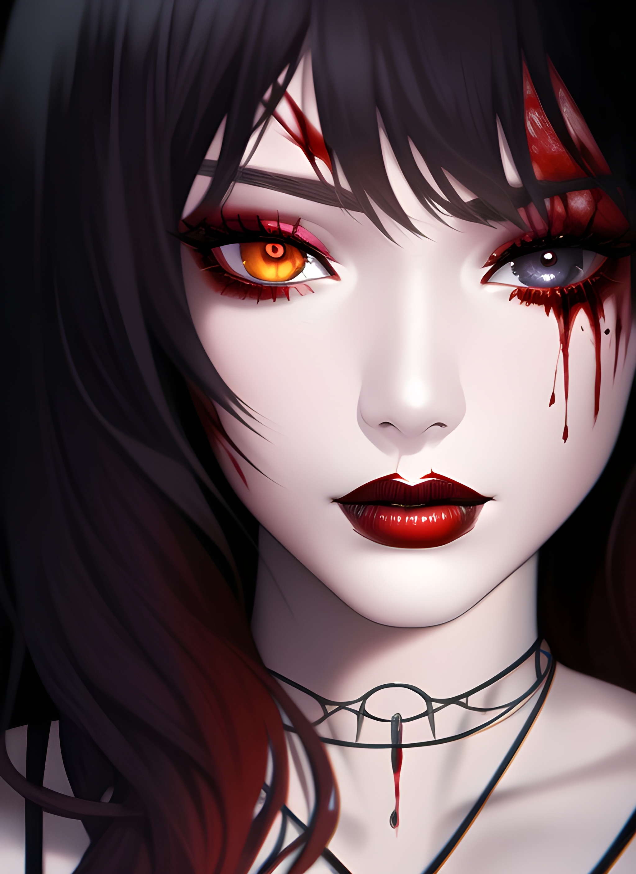 Crimson Gaze Portrait - gothic wallpaper for OpersCraft