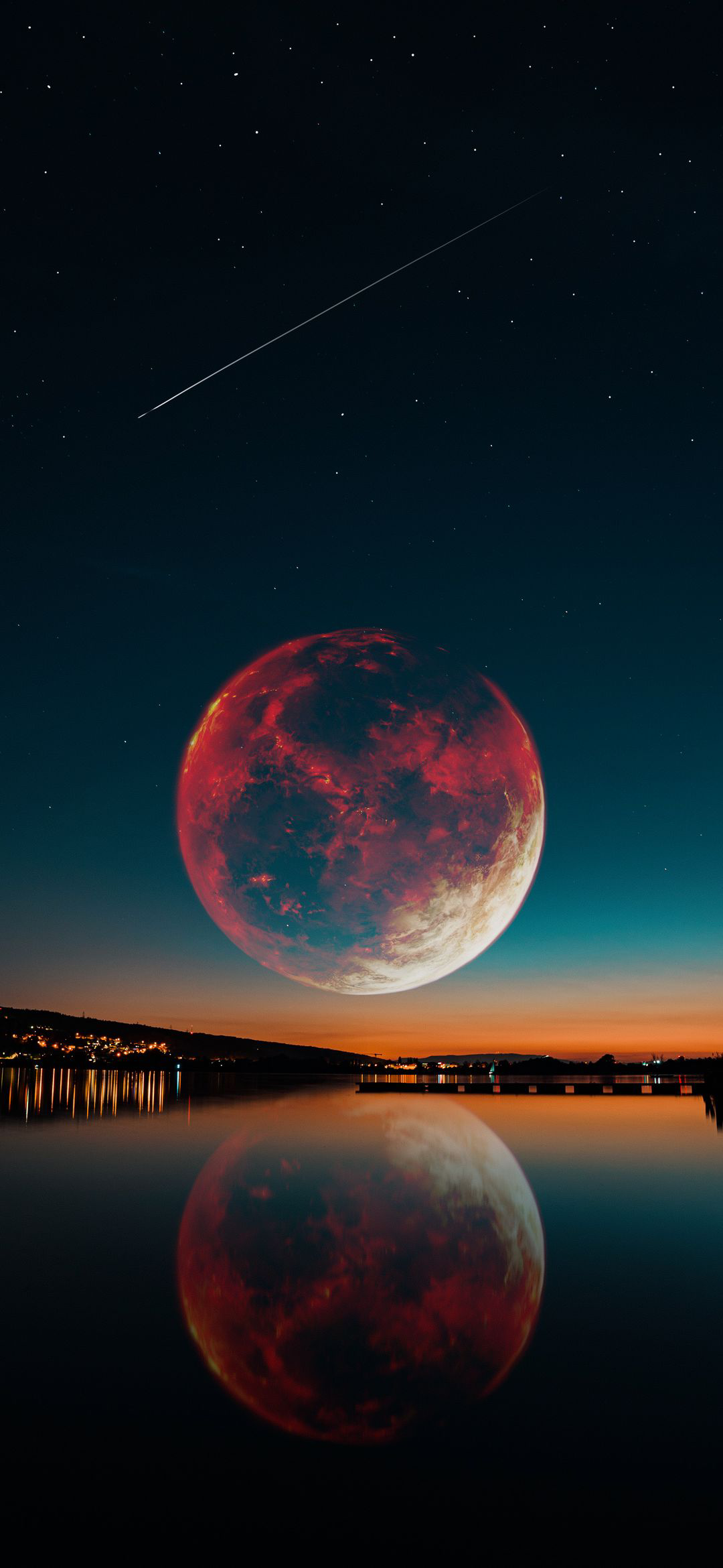 Crimson Moon Reflection - space wallpaper for OpersCraft