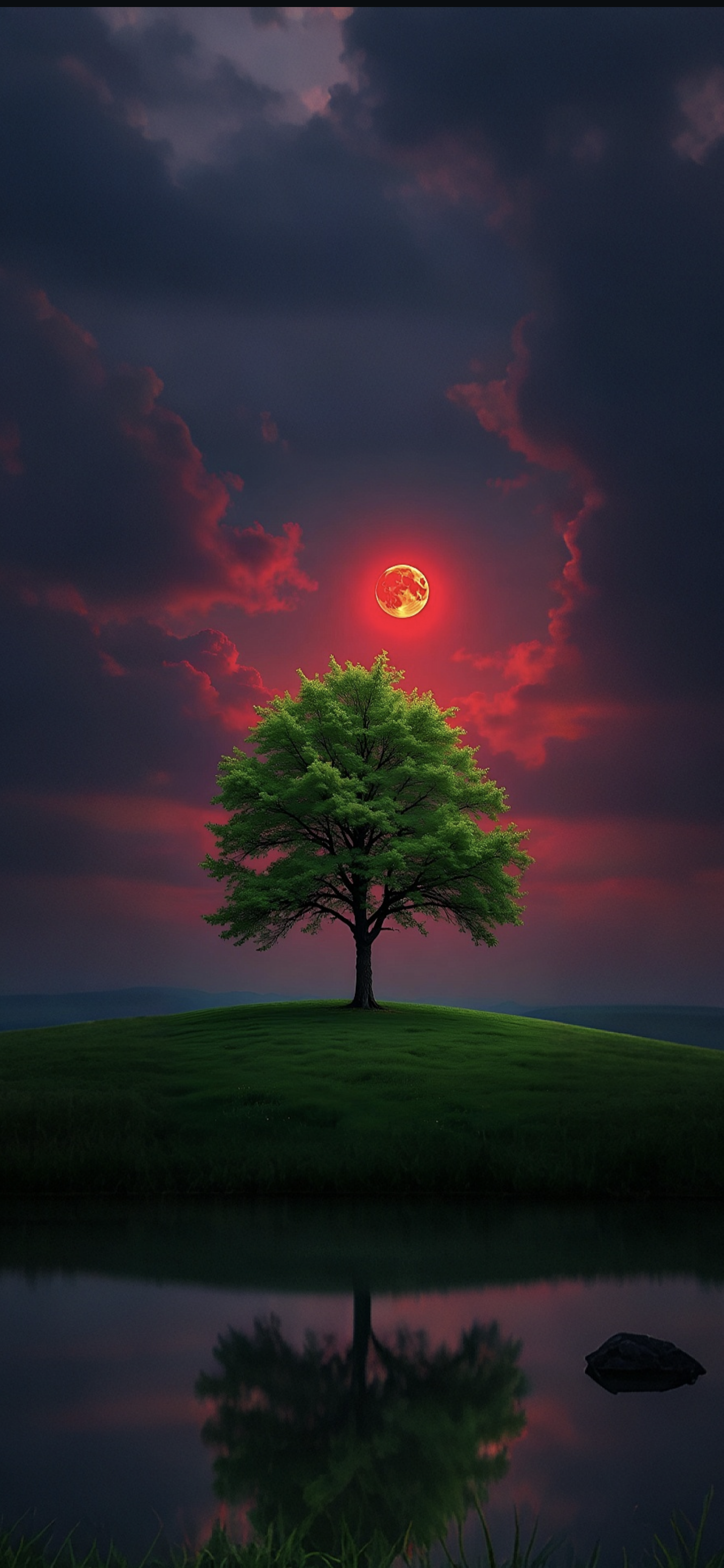 Crimson Moon Tree - nature wallpaper for OpersCraft