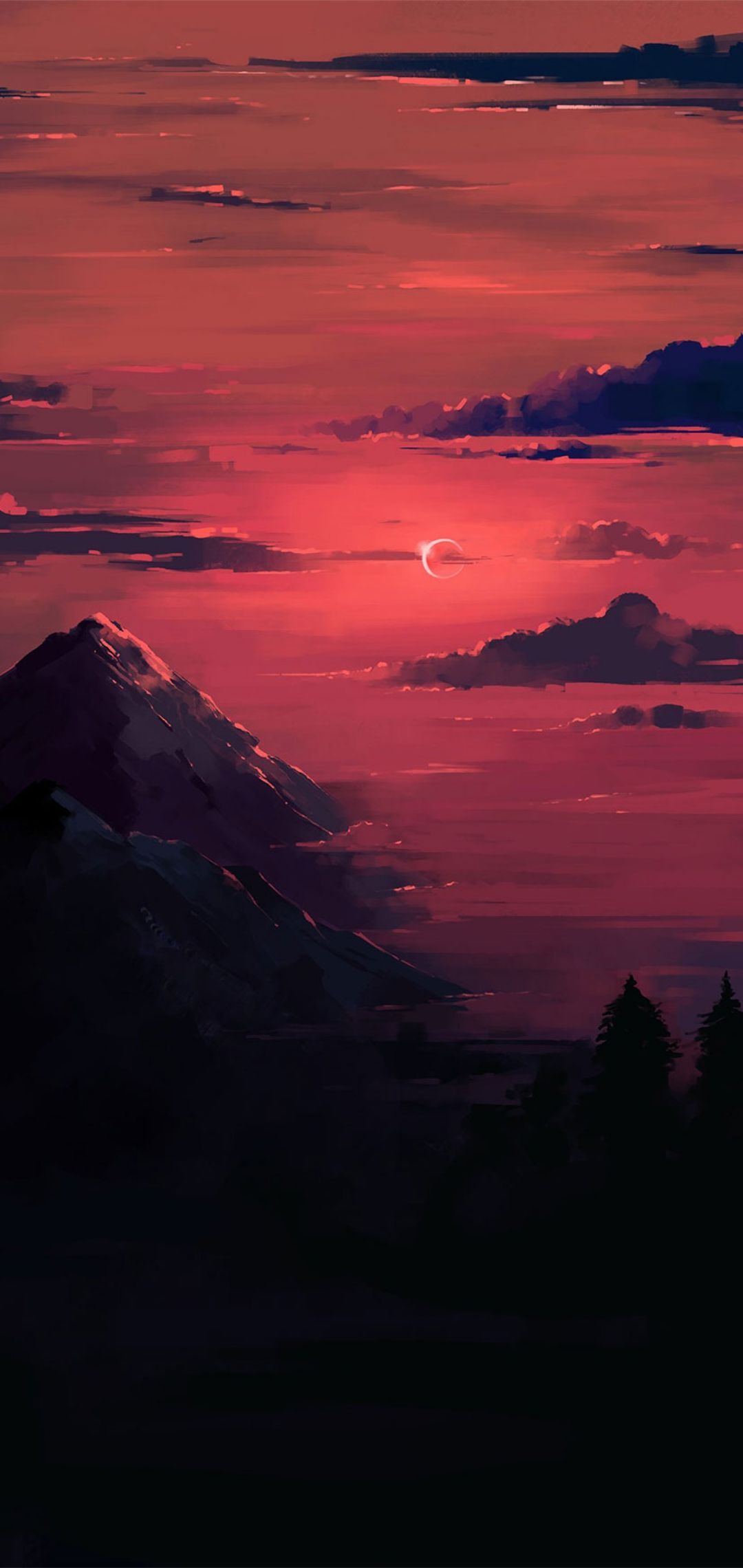 Crimson Mountain Eclipse - random wallpaper for OpersCraft