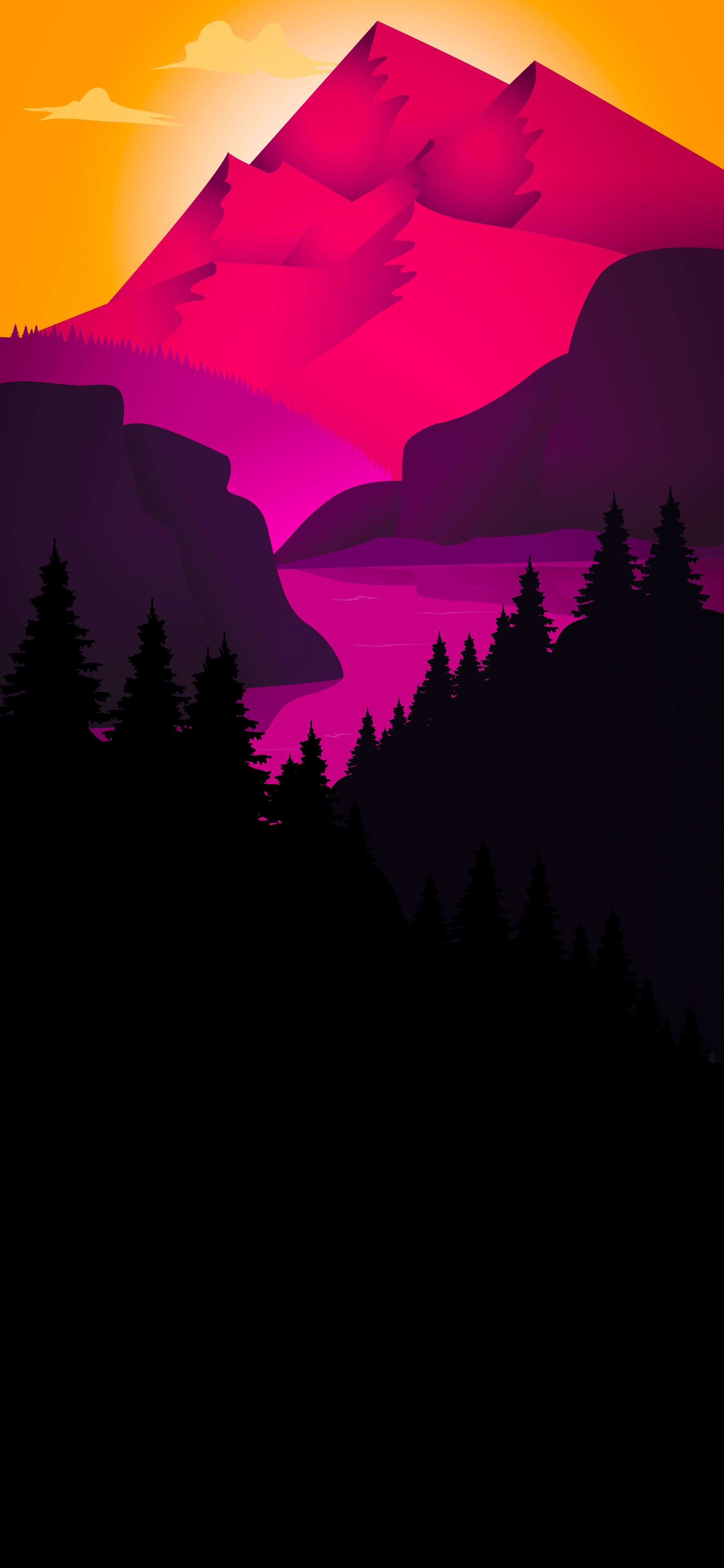 Crimson Mountain Landscape - landscape wallpaper for OpersCraft