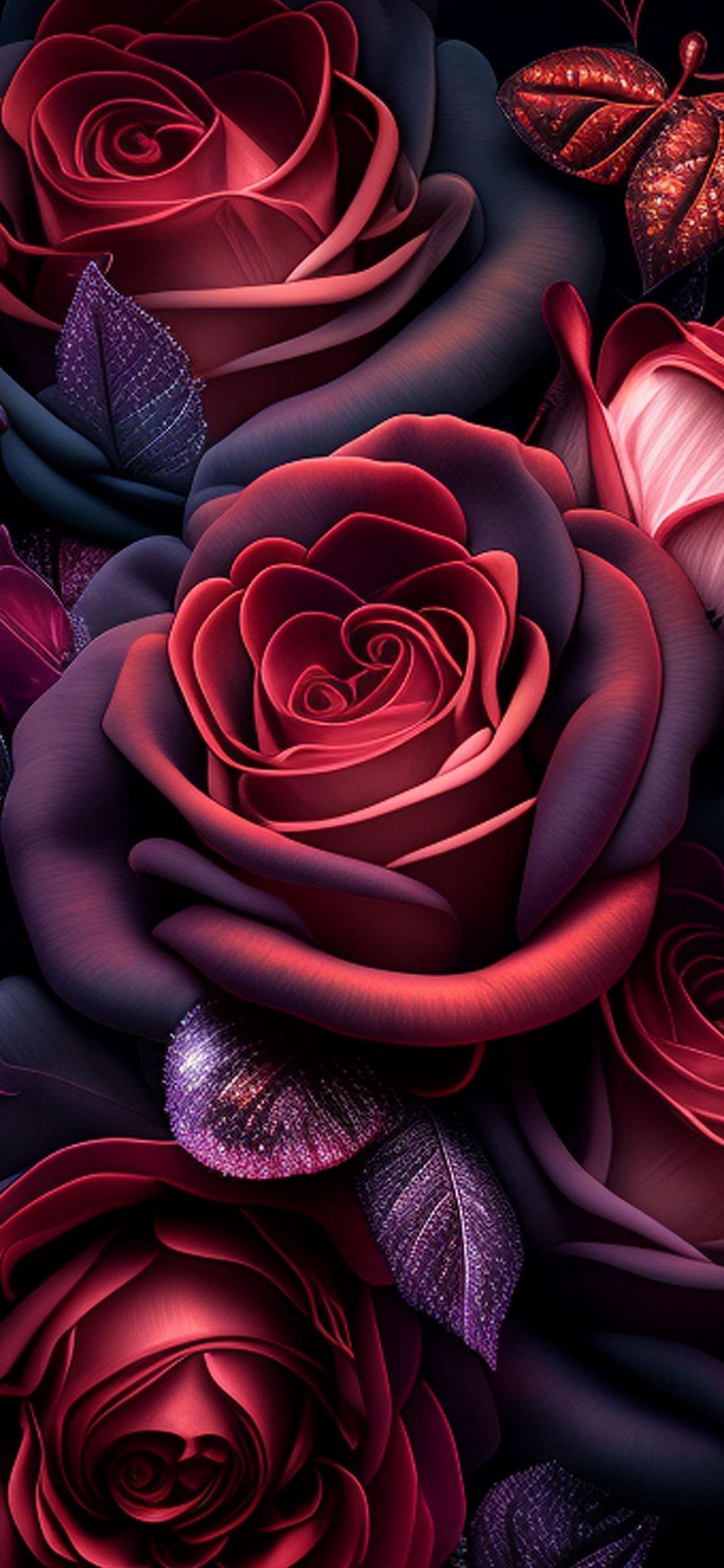 Crimson Rose Bouquet - floral wallpaper for OpersCraft