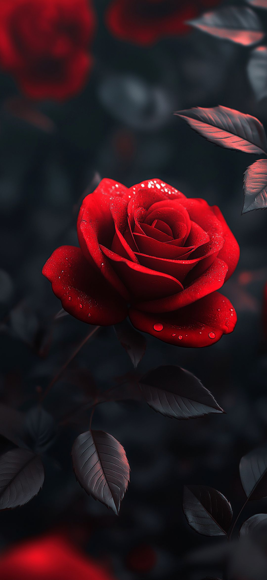 Crimson Rose Dewdrops - rose wallpaper for OpersCraft
