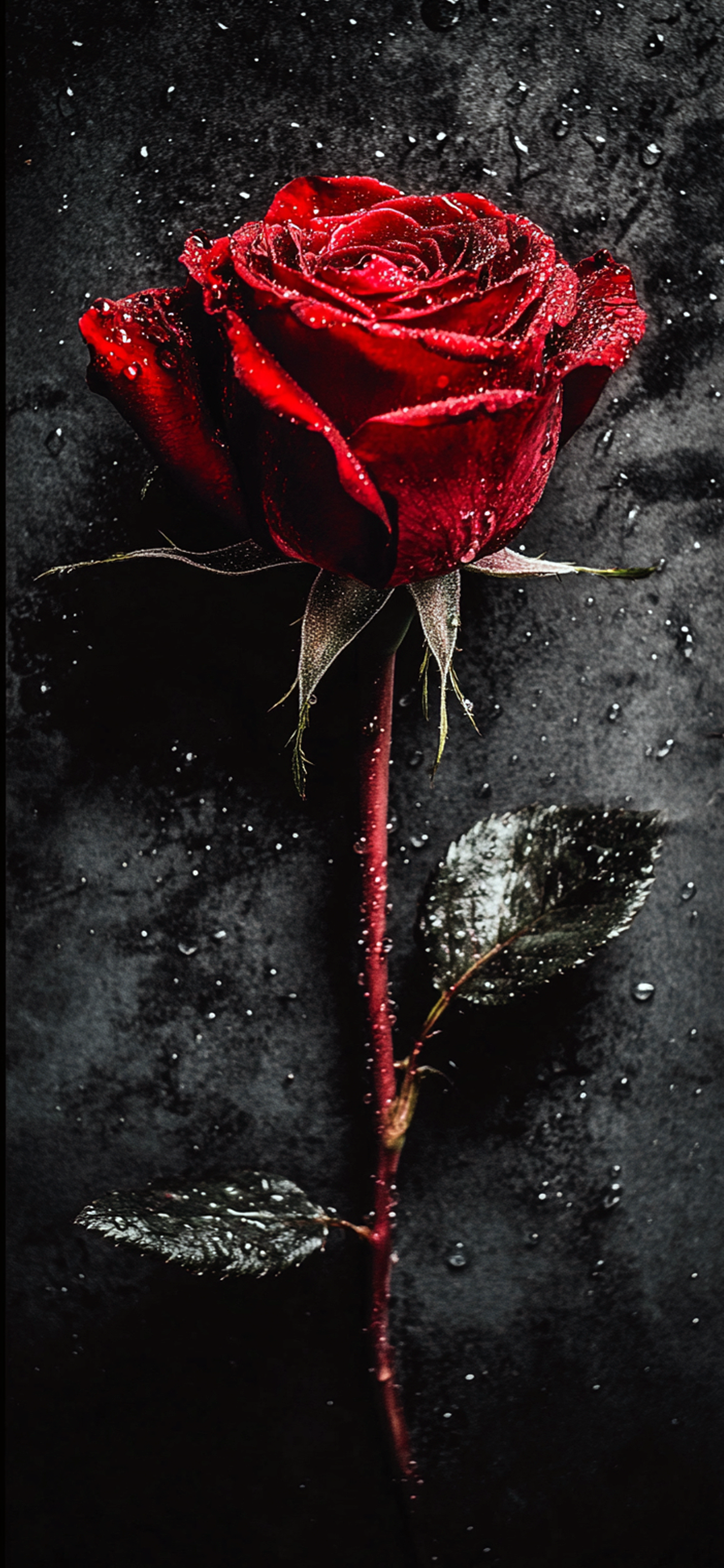 Crimson Rose with Dewdrops - random wallpaper for OpersCraft