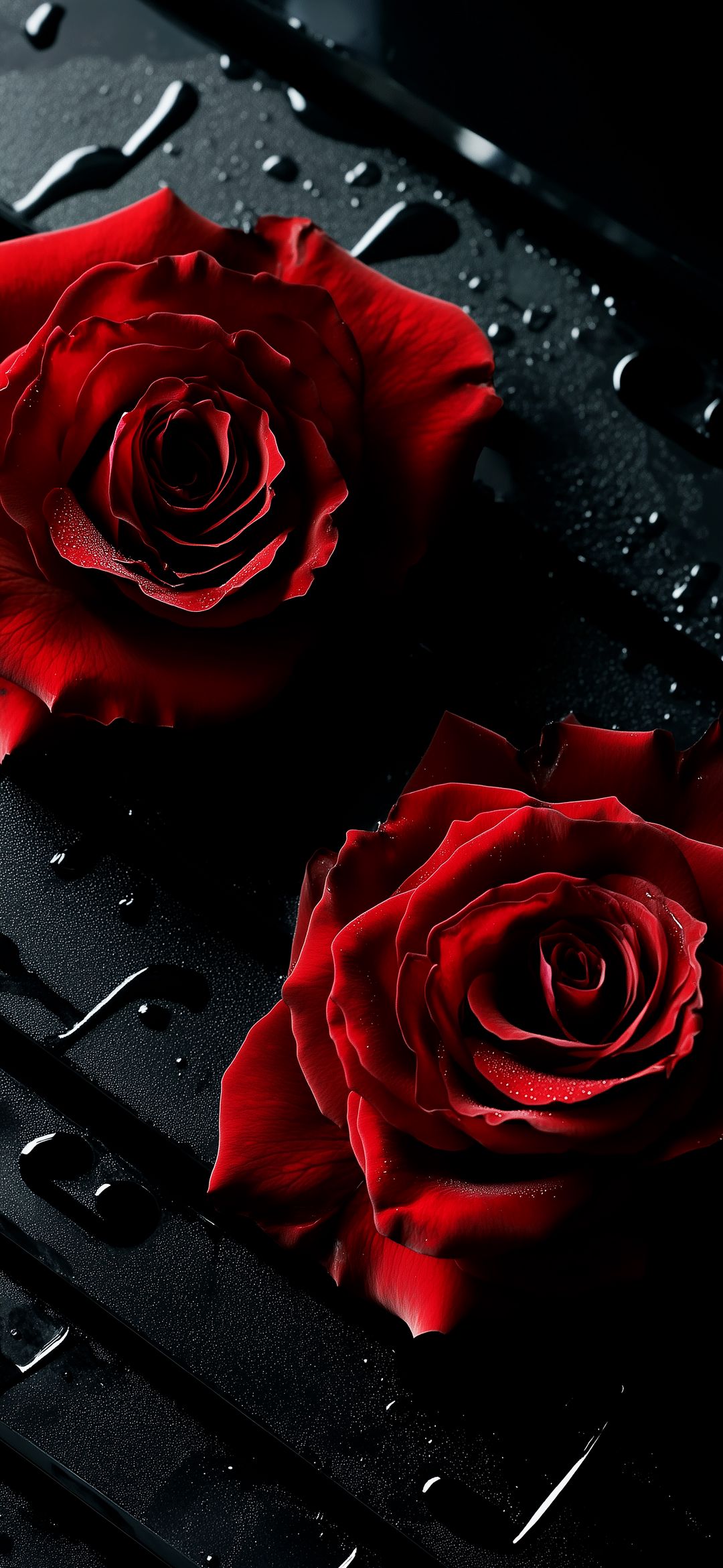 Crimson Roses on Black - rose wallpaper for OpersCraft