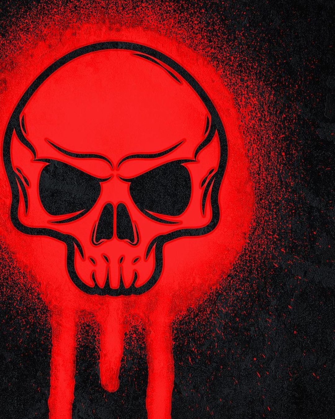 Crimson Skull Drip - skull wallpaper for OpersCraft