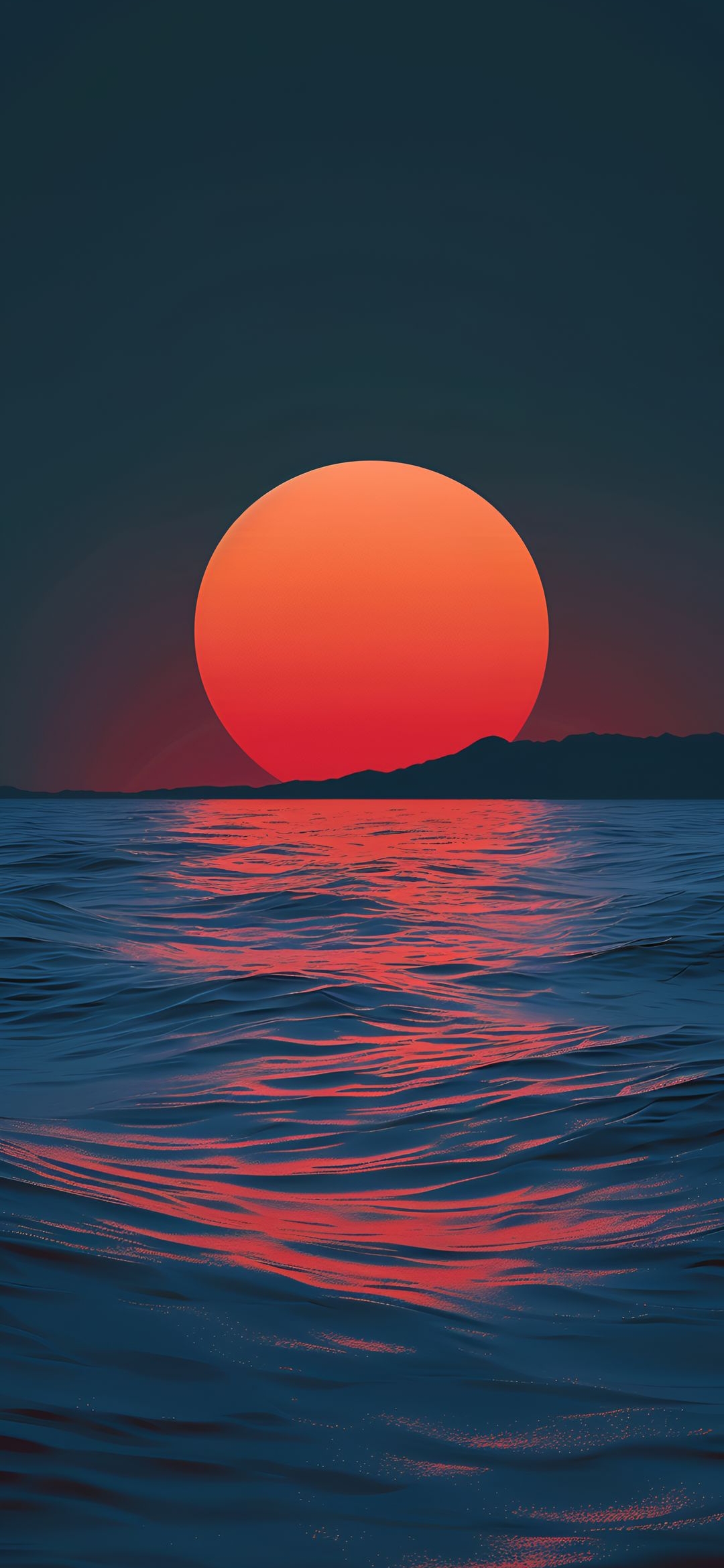 Crimson Sunset Ocean - minimal wallpaper for OpersCraft