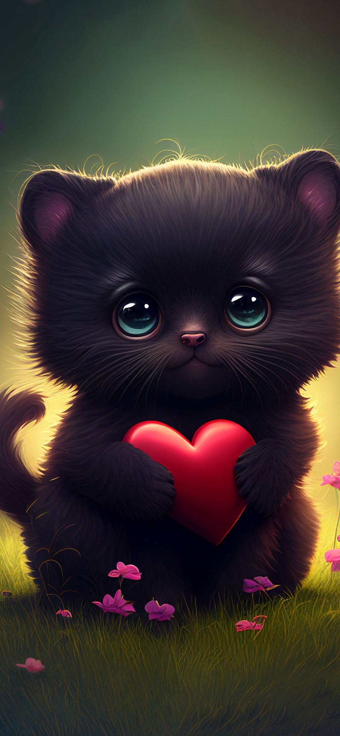 Cute Kitten with Heart - random wallpaper for OpersCraft