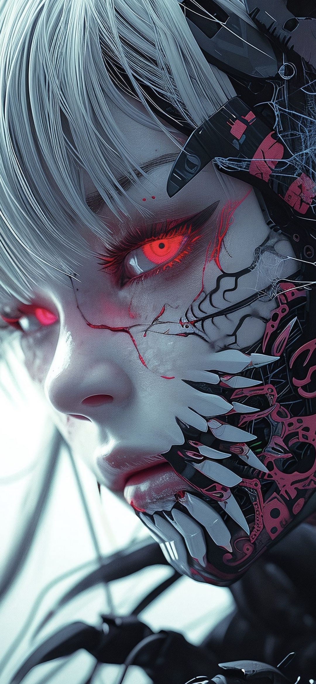 Cybernetic Red-Eyed Beauty - cyberpunk wallpaper for OpersCraft