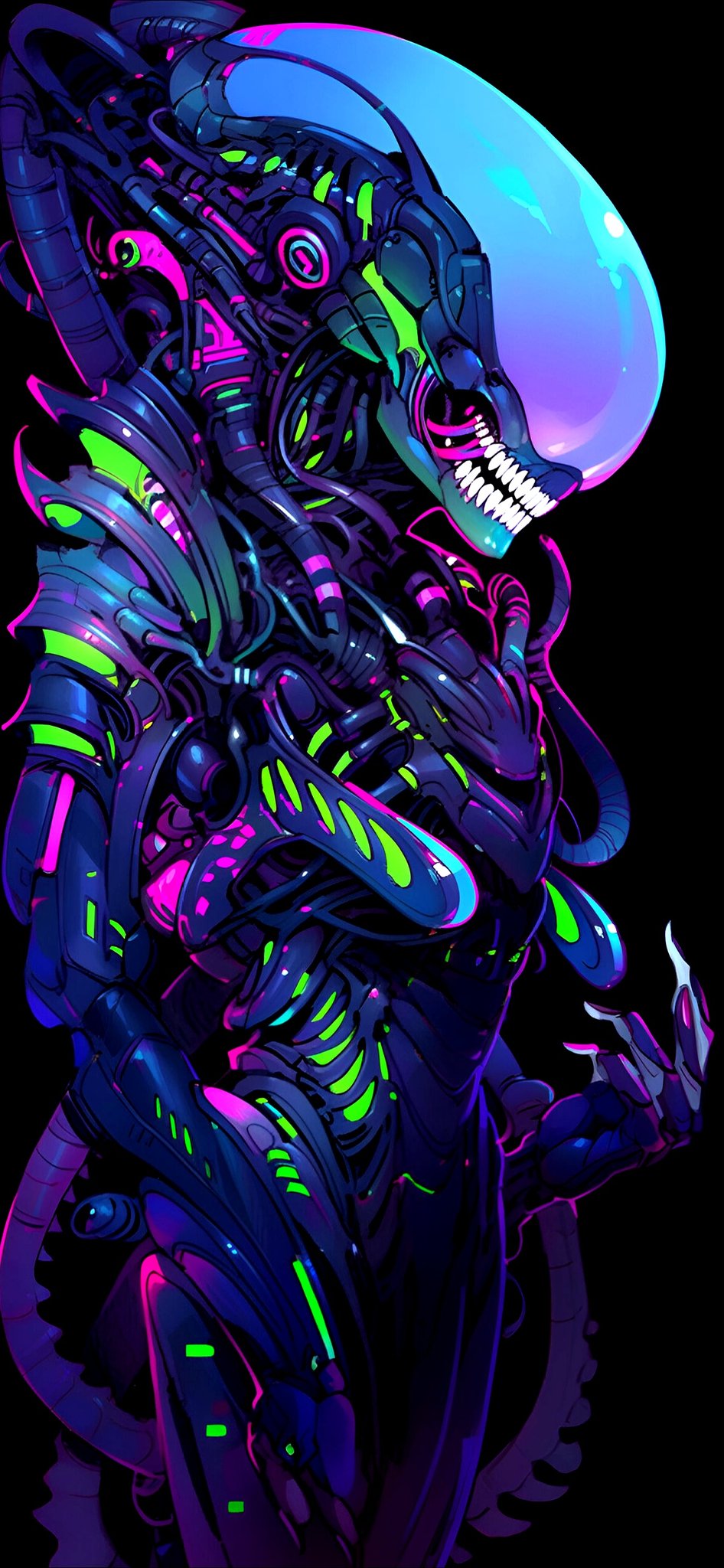 Cyberpunk Alien Warrior - alien wallpaper for OpersCraft