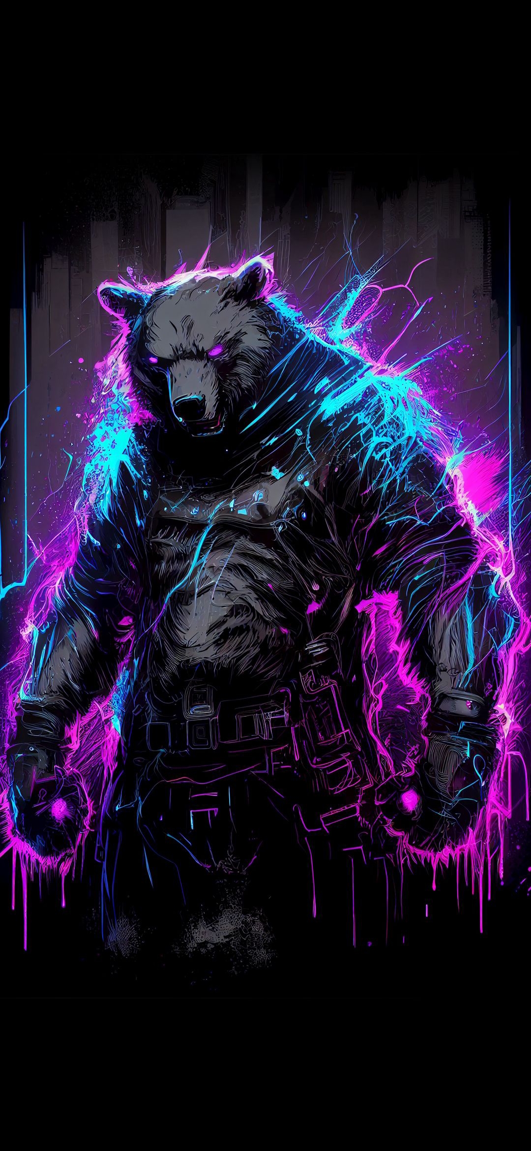 Cyberpunk Armored Bear - cyberpunk wallpaper for OpersCraft