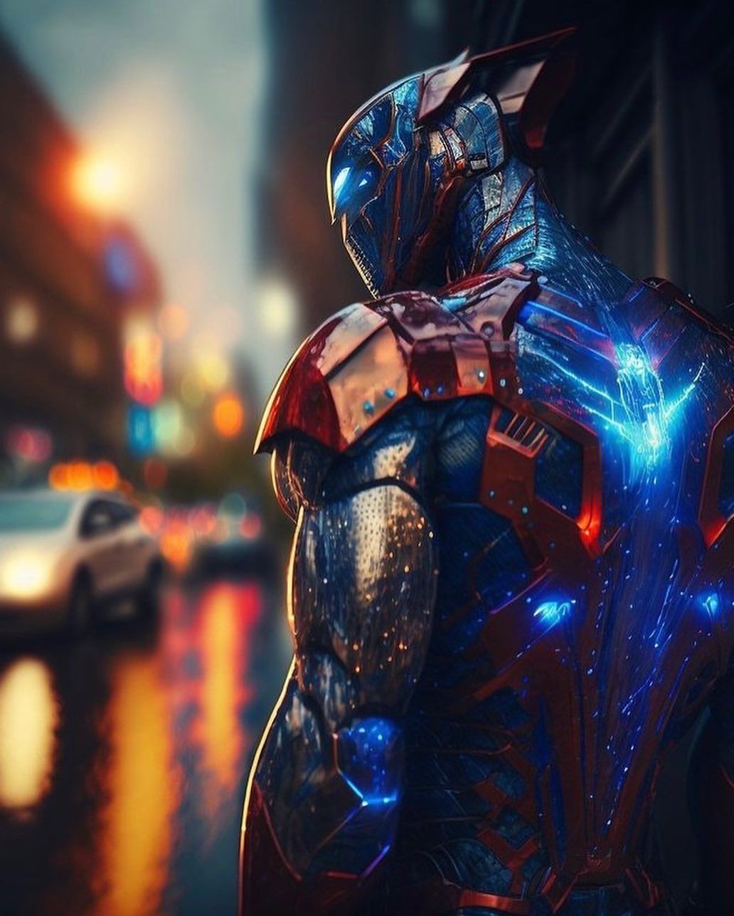 Cyberpunk City Protector - cyberpunk wallpaper for OpersCraft