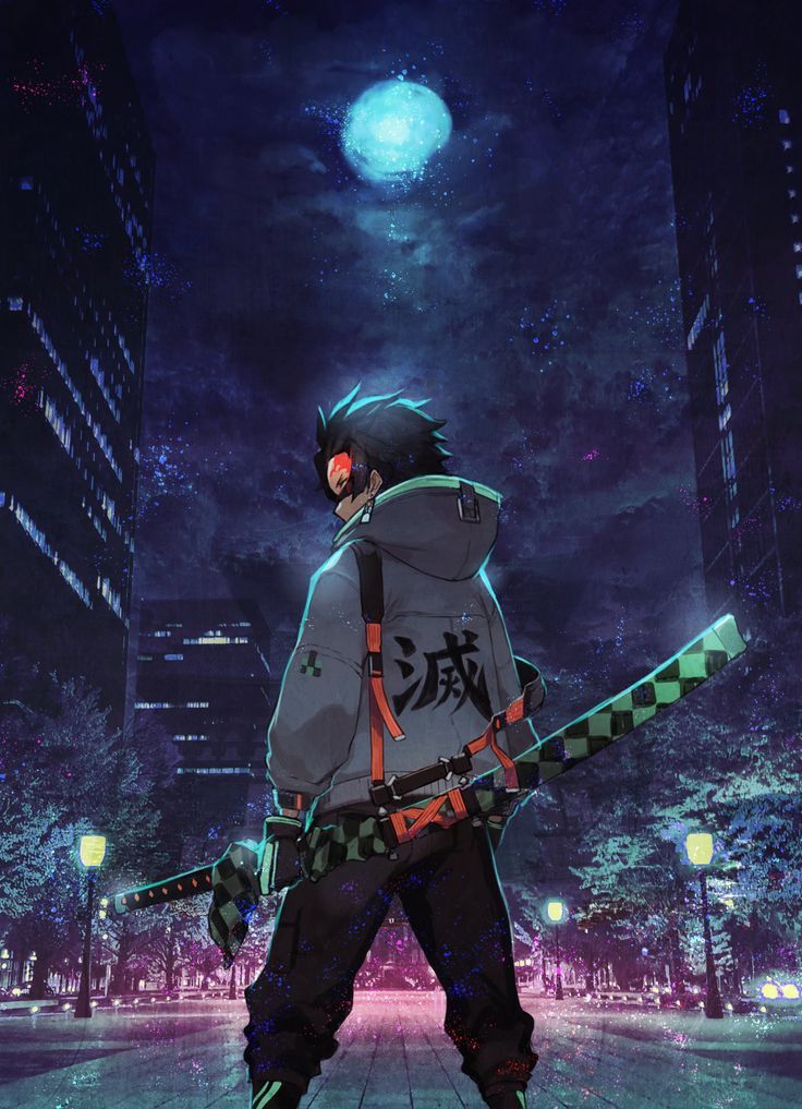 Cyberpunk Demon Slayer - anime wallpaper for OpersCraft