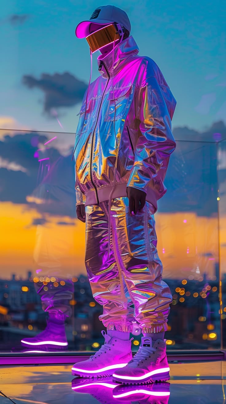 Cyberpunk Fashion Sunset View - neon wallpaper for OpersCraft