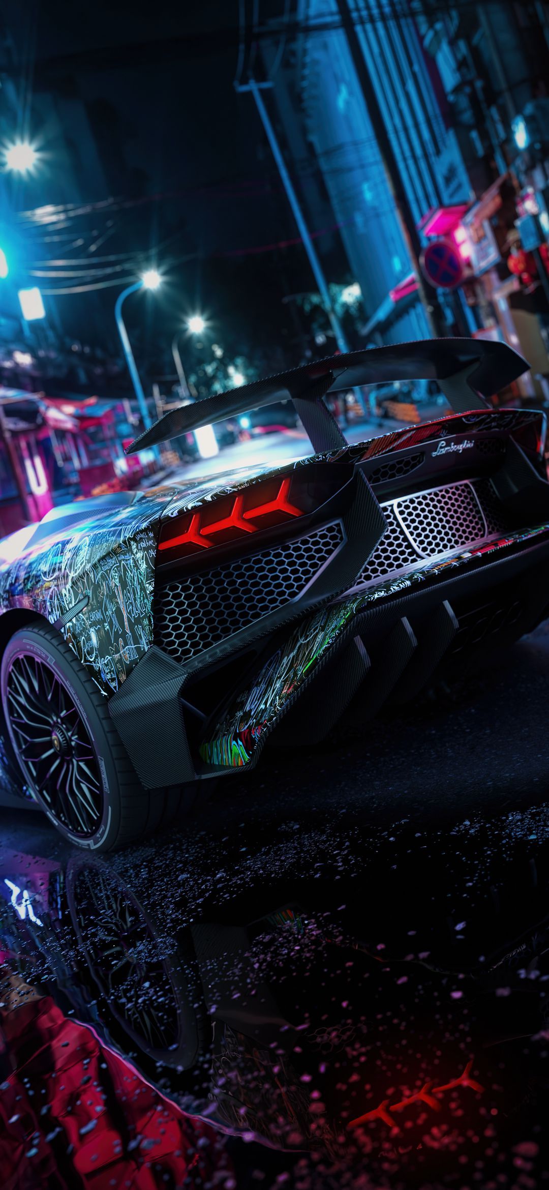 Cyberpunk Lamborghini Aventador - lamborghini wallpaper for OpersCraft