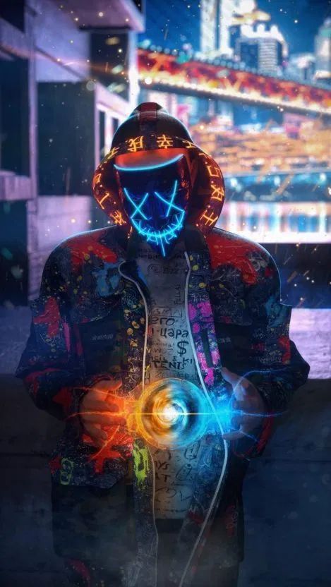 Cyberpunk Masked Figure - cyberpunk wallpaper for OpersCraft