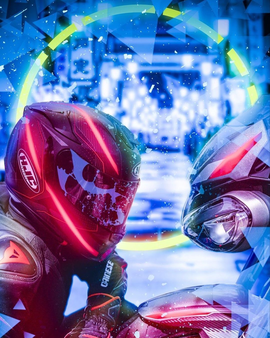 Cyberpunk Motorcycle Duel - motorcycle wallpaper for OpersCraft