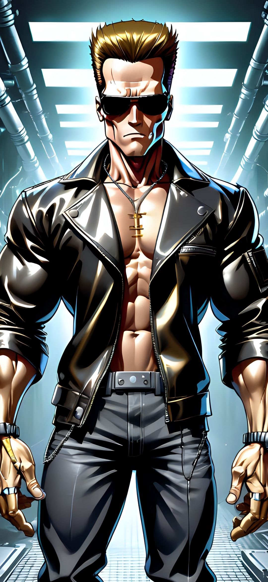 Cyberpunk Muscle Man - cyberpunk wallpaper for OpersCraft