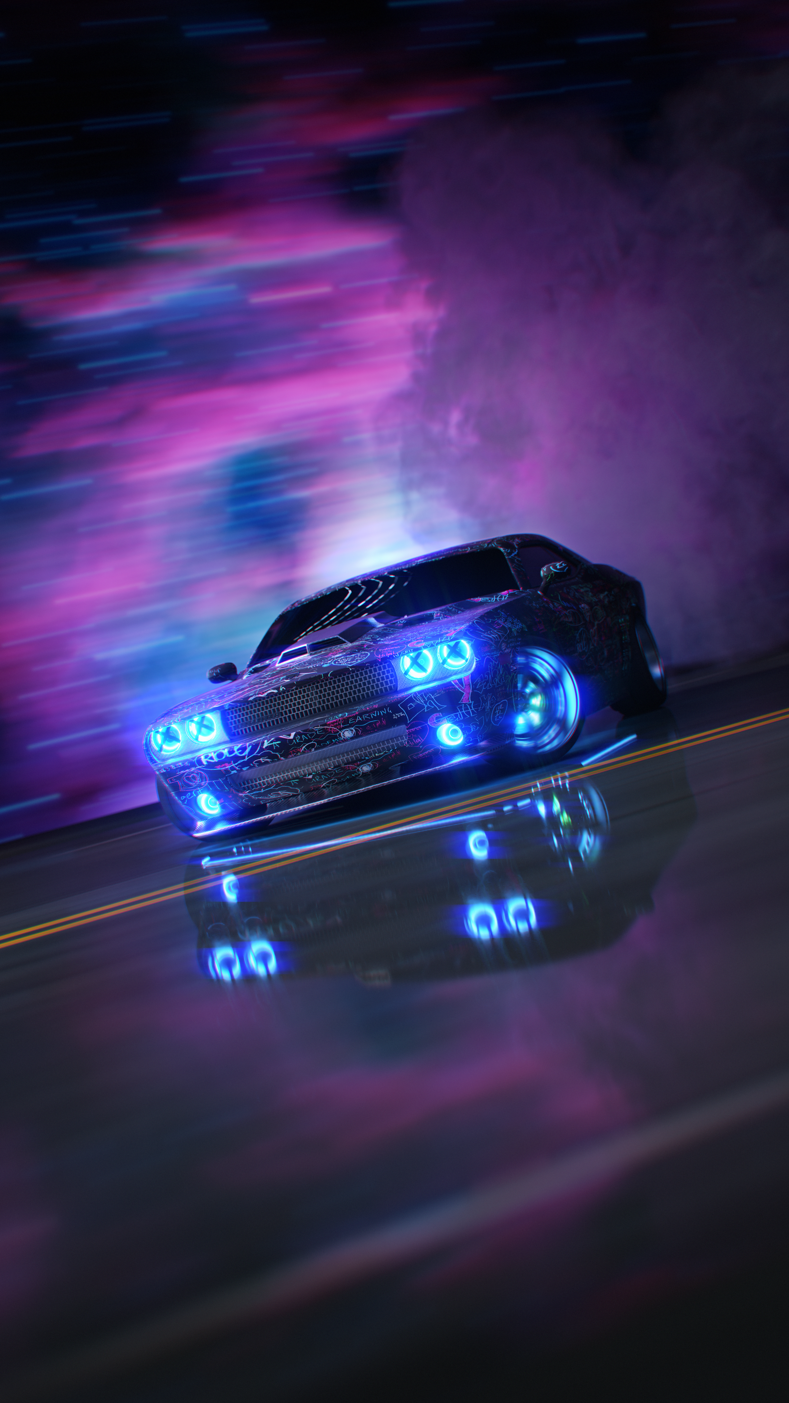 Cyberpunk Neon Car - cars wallpaper for OpersCraft